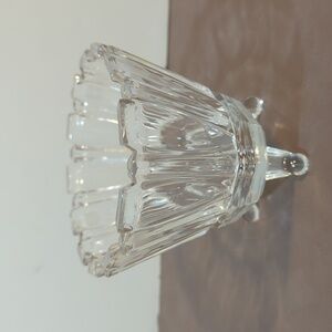 Western Germany Bowl Imperlux oval footed handcut lead crystal etched flowers